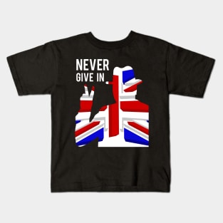 Churchill Never Give In 1 Kids T-Shirt